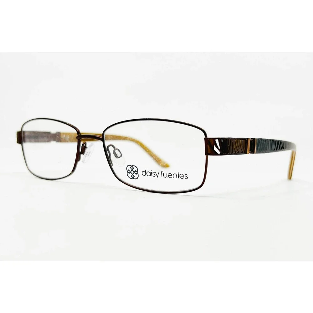 Daisy Fuentes Eyeglasses Women Brown Donella 183 Zebra Pattern 53-16-135